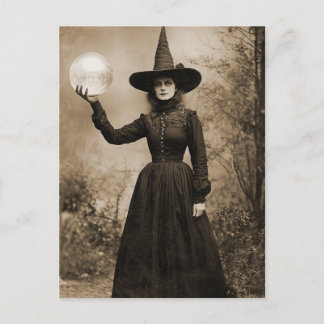 Postal Estilo de retrato de la bruja victoriana Sepia 9