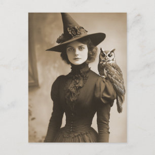 Postal Estilo de retrato de sepia de bruja victoriana 11