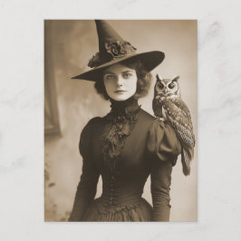 Postal Estilo de retrato de sepia de bruja victoriana 11