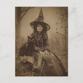 Postal Estilo de retrato de sepia de bruja victoriana 6