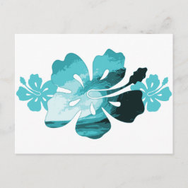Postal Estilo de surf hibiscus