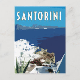 Postal Estilo de viaje vintage de Santorini Grecia