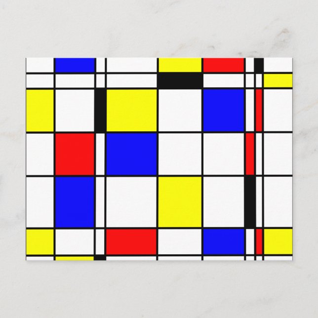 Postal Estilo del arte de Mondrian (Anverso)