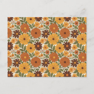 Postal estilo floral de los 70 vintage