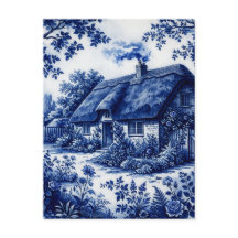 Estilo Flow Blue Inglés Cottage de Campo Rosas