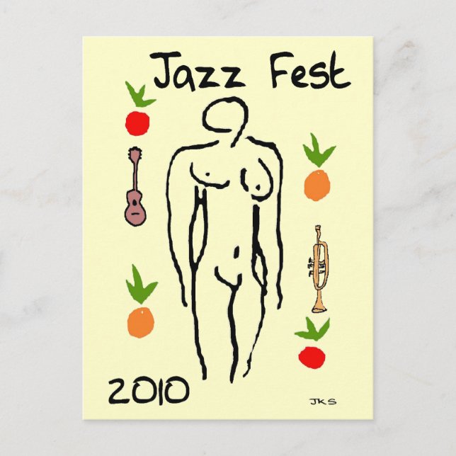 Postal Estilo Matisse del Festival de Jazz (Anverso)