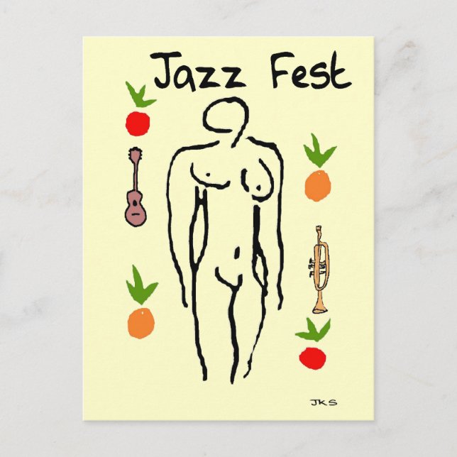 Postal Estilo Matisse del Festival de Jazz (Anverso)