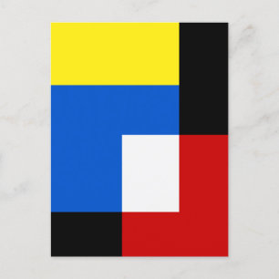 Postal Estilo Mondriano Resumen de tonos retro de arte ge