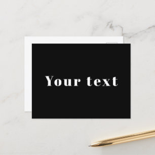 Postal Estilo Nombre personalizado u otro texto   Blanco