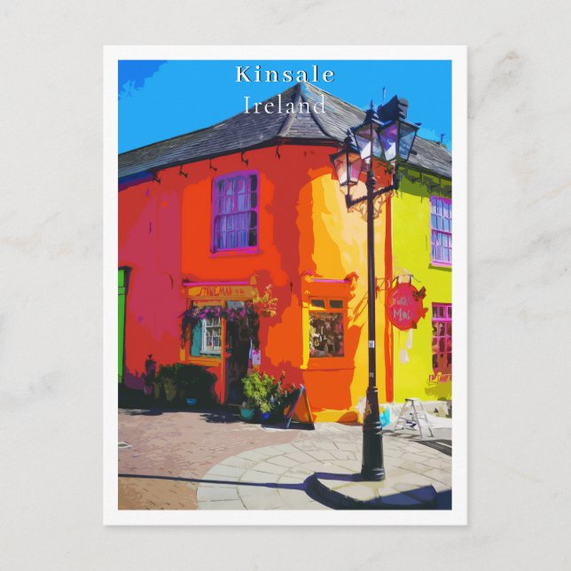 Postal Estilo retro de Kinsale Cork Ireland (Anverso)