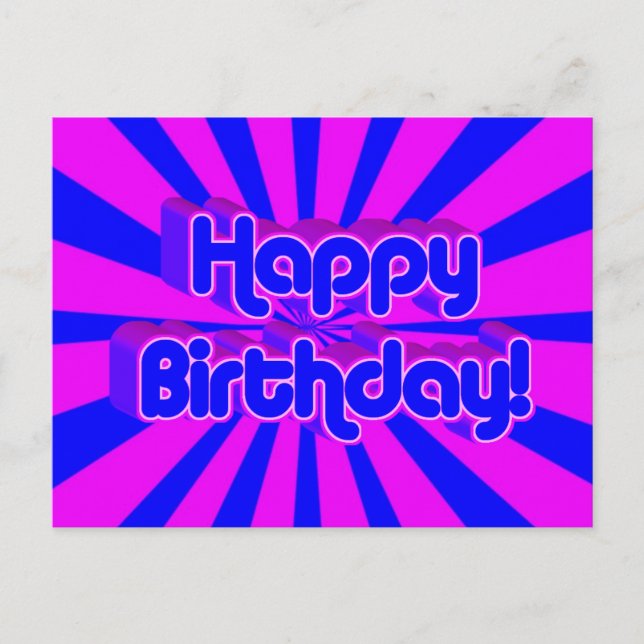 Postal Estilo retro de la bienvenida de cumpleaños (Anverso)