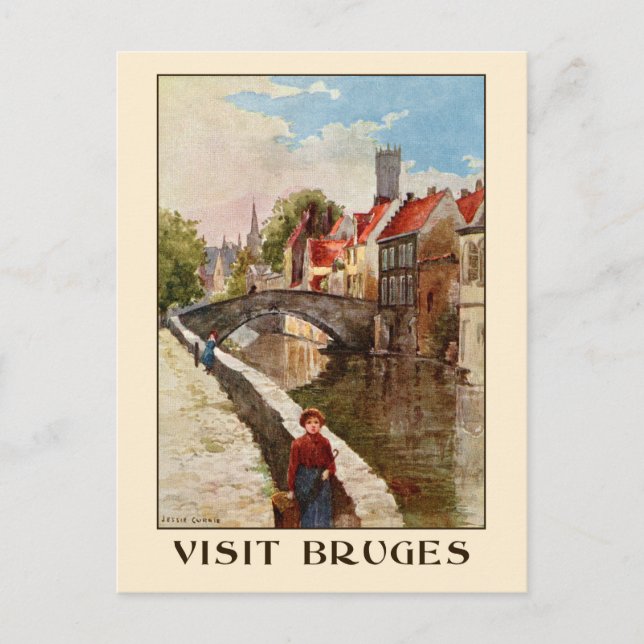 Postal Estilo retro vintage Brujas (Anverso)
