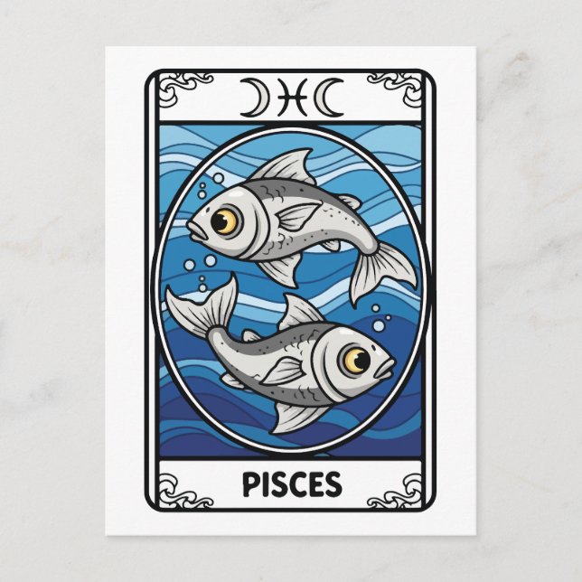 Postal Estilo Tarot de Ilustracion Zodiac (Anverso)