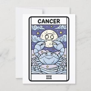 Postal Estilo tarot del Ilustracion Zodiac del cáncer