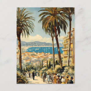 Postal Estilo vintage Cannes Francés Viaje acuático
