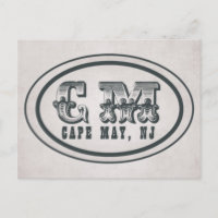 Estilo Vintage Cape May NJ Beach Tag Postcard
