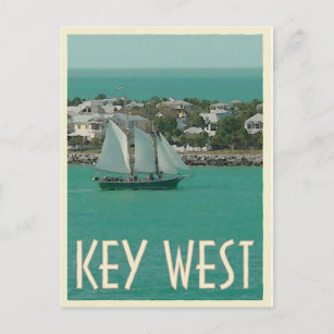Postal Estilo vintage de Key West Sunset Key