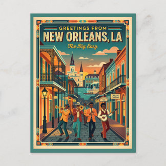 Postal Estilo Vintage de la Gran Fácil de Nueva Orleans