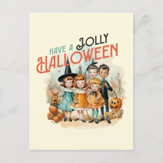 Postal Estilo vintage "Have a Jolly Halloween"
