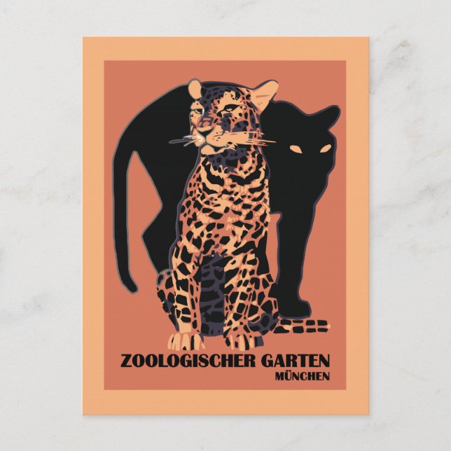 Postal Estilo vintage Munich Zoo (Anverso)