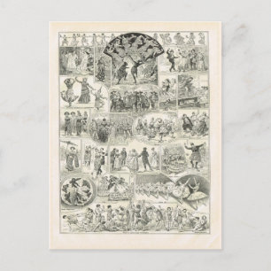 Postal Estilos de baile, francés 1920