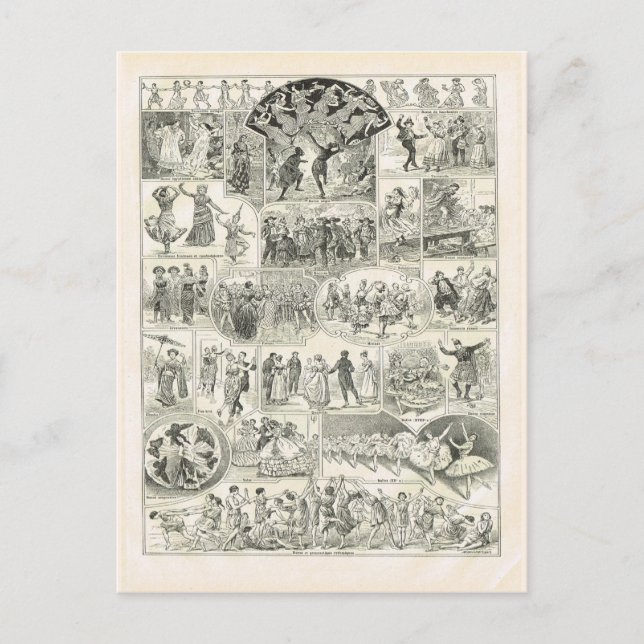 Postal Estilos de baile, francés 1920 (Anverso)