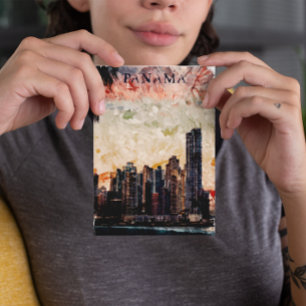 Postal Estiloso paisaje urbano de Panamá