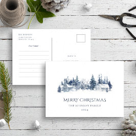 Postal Estimada Santa Carta Navidades Azules Aldea de Inv