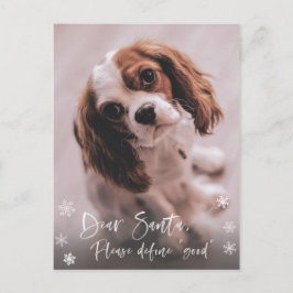 Postal Estimado Santa Define "Buena" Foto De Navidades Gr