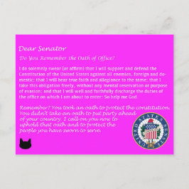 Postal Estimado Senador - Juramento de cargo Postcard Pol