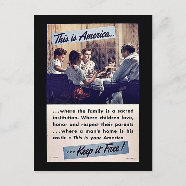 Postal ¡Esto Es Estados Unidos Manténganlo Libre! (Anverso)
