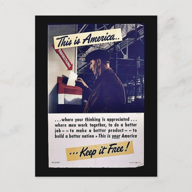 Postal ¡Esto Es Estados Unidos Manténganlo Libre! (Anverso)