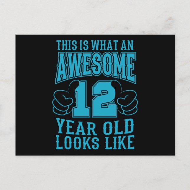 Postal ESTO ES LO QUE ES UN 12 AÑOS INCREÍBLE Cumpleaños  (Anverso)