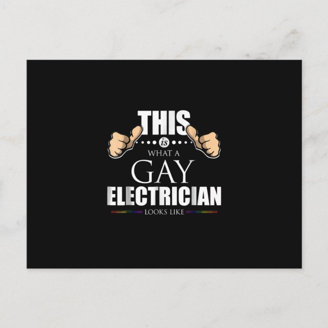 Postal Esto es lo que parece un electricista gay LGBT (Anverso)