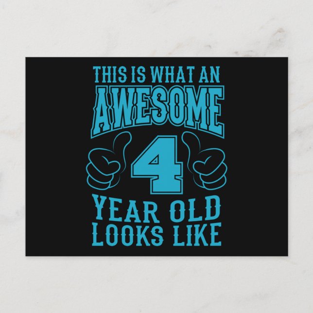 Postal ESTO ES LO QUE UN NIÑO DE 4 AÑOS INCREÍBLE cumplea (Anverso)