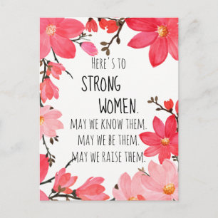Postal Esto es para las mujeres fuertes acuarela Floral C