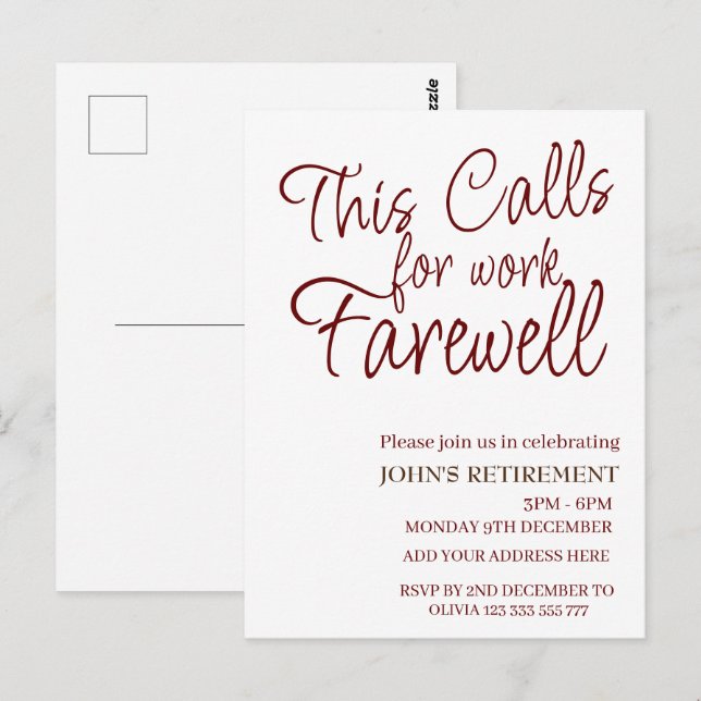 Postal Esto Exige La Jubilación De Personalizados De Desp (Anverso / Reverso)