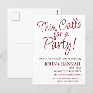 Postal Esto exige una Fiesta graciosa ducha de parejas de