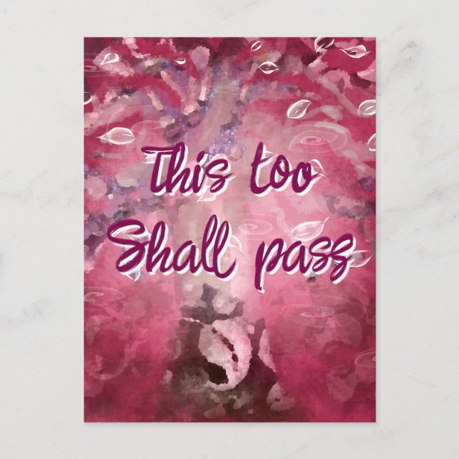 Postal Esto También Pasará Por El Árbol Abstrato Blanco R (Anverso)