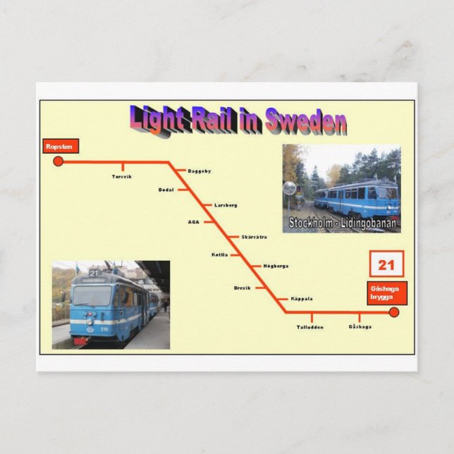 Postal Estocolmo Lidingobanan (Anverso)