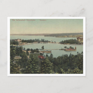 Postal Estocolmo Suecia, Saltseabath 1910 Vintage