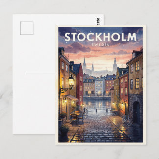 Postal Estocolmo Suecia Viaje Vintage