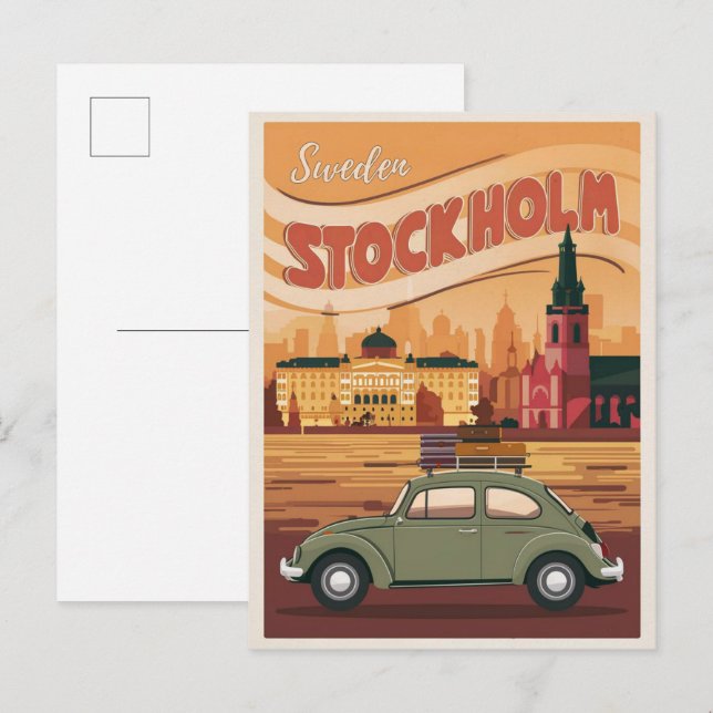 Postal estocolmo sweden travel vintage gifts and souvenir (Anverso / Reverso)