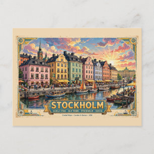 Postal Estocolmo Vintage Suecia Gamla Stan Ciudad Vieja