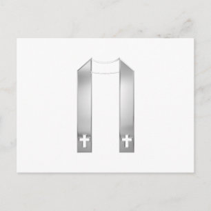 Postal Estola sacerdotal de plata con aspecto 3D