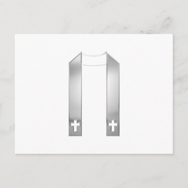 Postal Estola sacerdotal de plata con aspecto 3D (Anverso)