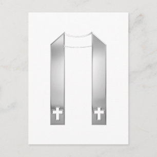 Postal Estola sacerdotal de plata con aspecto 3D