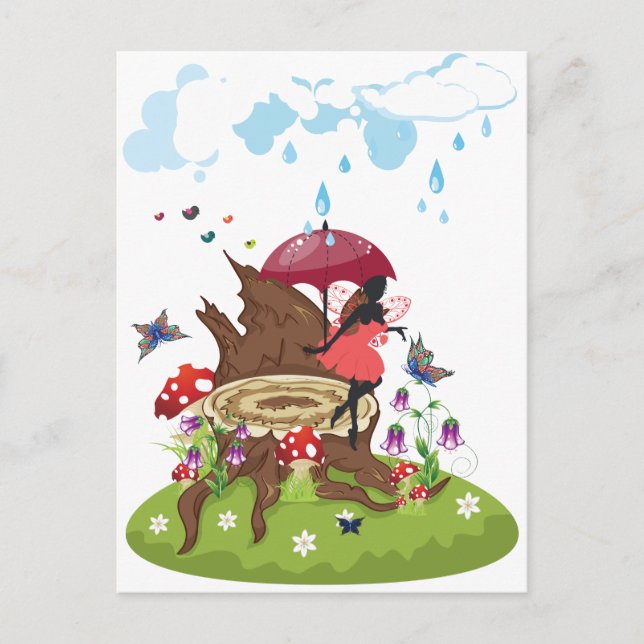 Postal Estopa de árbol y hadas (Anverso)