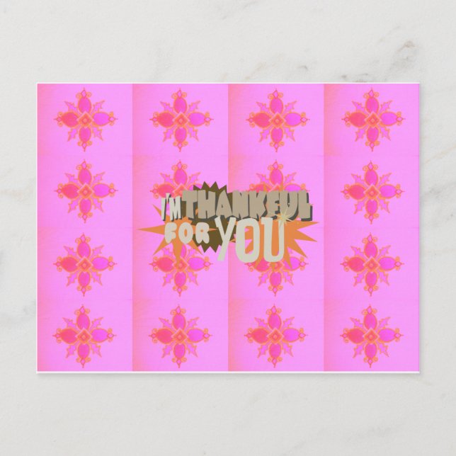 Postal Estoy agradecido por ti: Una expresión sentida (Anverso)