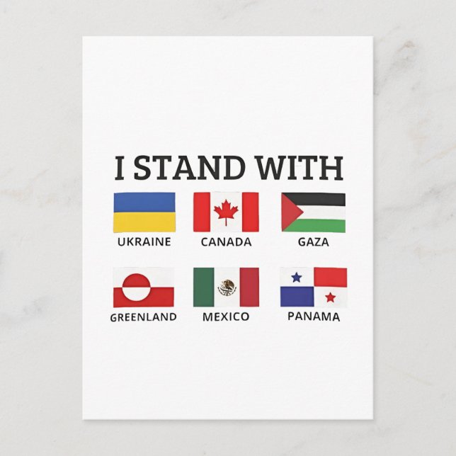 Postal Estoy con Canadá México Gaza Ucrania (Anverso)